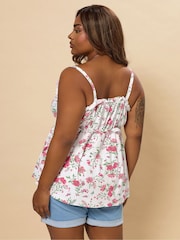 Yours Curve Chalk White Boho Cami Vest Top - Image 3 of 5