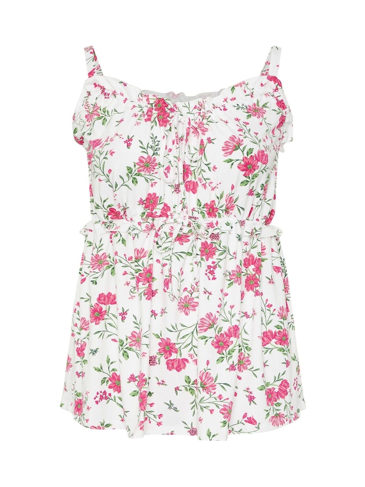 Yours Curve Chalk White Boho Cami Vest Top - Image 5 of 5