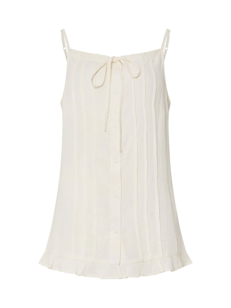 Long Tall Sally White Crinkle Button Vest - Image 5 of 5