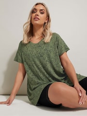 Yours Curve Green Broderie Anglaise Top - Image 1 of 5