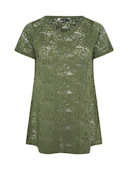 Yours Curve Green Broderie Anglaise Top - Image 5 of 5