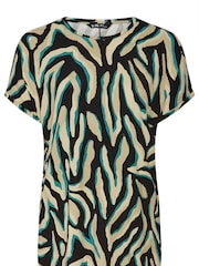 Yours Curve Black Animal Abstract Top - Image 6 of 6