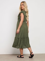 Yours Curve Green Broderie Anglaise Midaxi Dress - Image 3 of 5