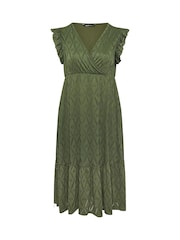 Yours Curve Green Broderie Anglaise Midaxi Dress - Image 5 of 5
