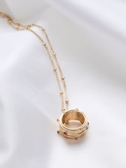 FatFace Gold Tone Ring Necklace - Image 2 of 2