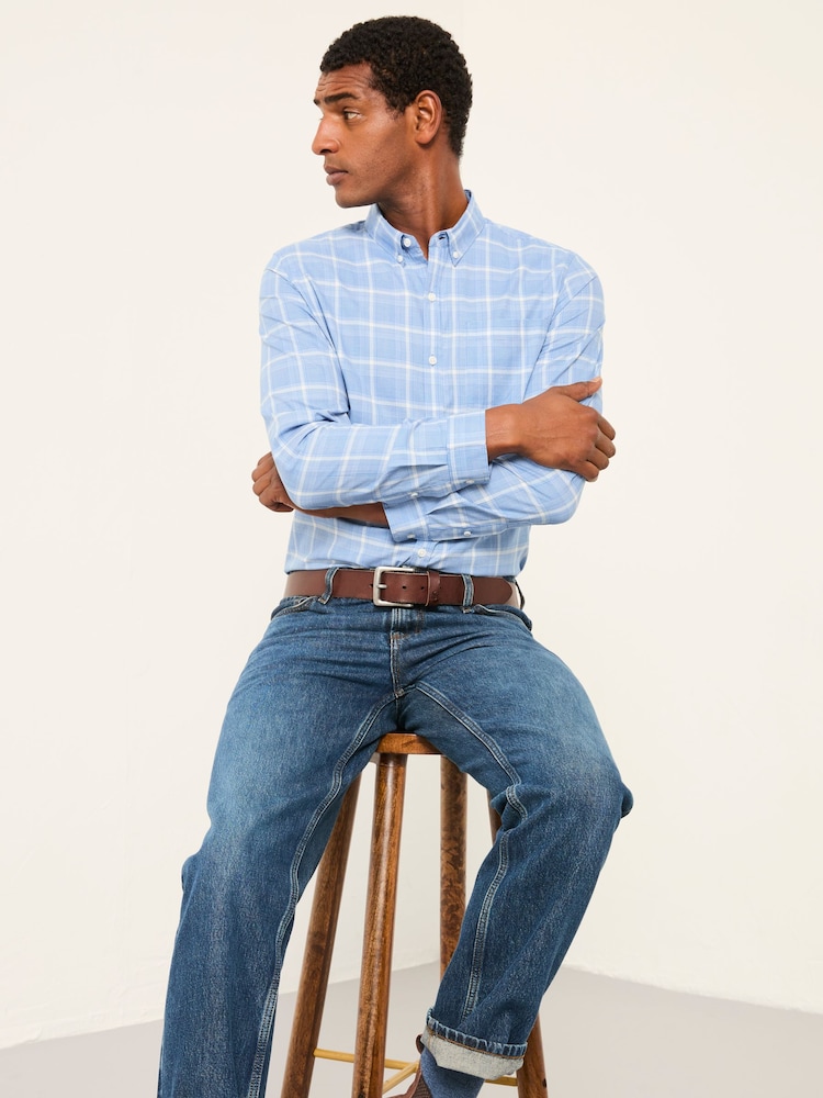 FatFace Egham Blue Long Sleeve Check Shirt - Image 1 of 7 FatFace Egham Blue Long Sleeve Check Shirt - Image 1 of 7