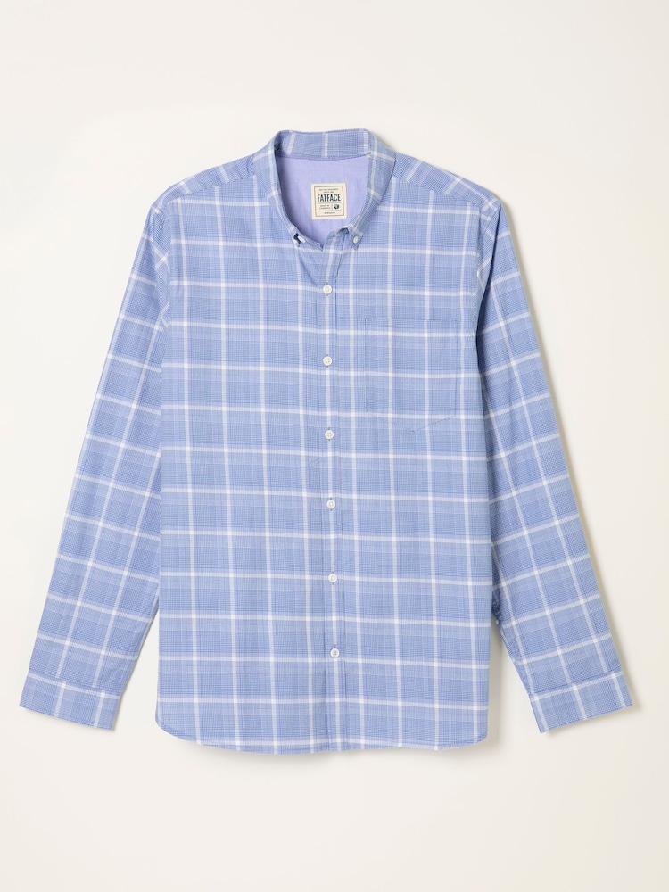 FatFace Egham Blue Long Sleeve Check Shirt - Image 7 of 7 FatFace Egham Blue Long Sleeve Check Shirt - Image 7 of 7