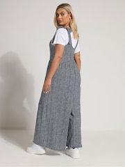 Yours Curve Black Texture Gingham Jumpsuit - Image 2 of 5
