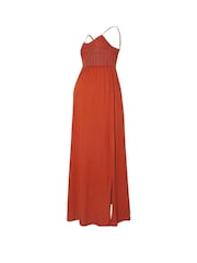 Long Tall Sally Orange Maternity 100% Cotton Crochet Bust Dress - Image 1 of 1