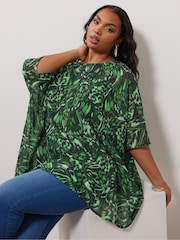 Yours Curve Green London Cape Top - Image 1 of 5