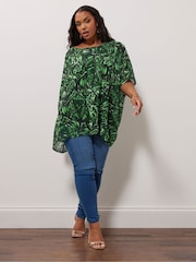 Yours Curve Green London Cape Top - Image 2 of 5