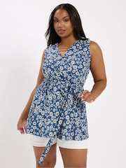 Azul - Yours Curve Sleeveless Vest Top - Imagem 1 de 5
