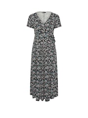 Yours Curve Black Wrap Dress - Image 5 of 5