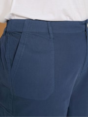 Blau - Yours Curve Woven Cargo Cropped 100% Cotton Trousers - Bild 4 von 4