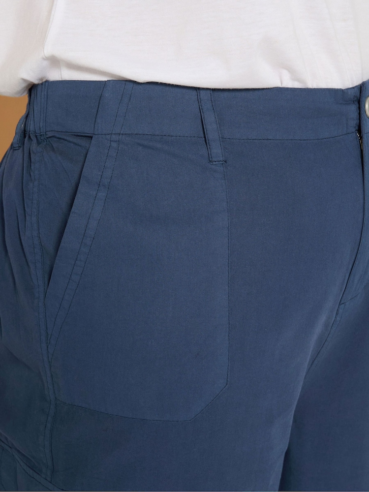 Blau - Yours Curve Woven Cargo Cropped 100% Cotton Trousers - Bild 4 von 4 Blau - Yours Curve Woven Cargo Cropped 100% Cotton Trousers - Bild 4 von 4