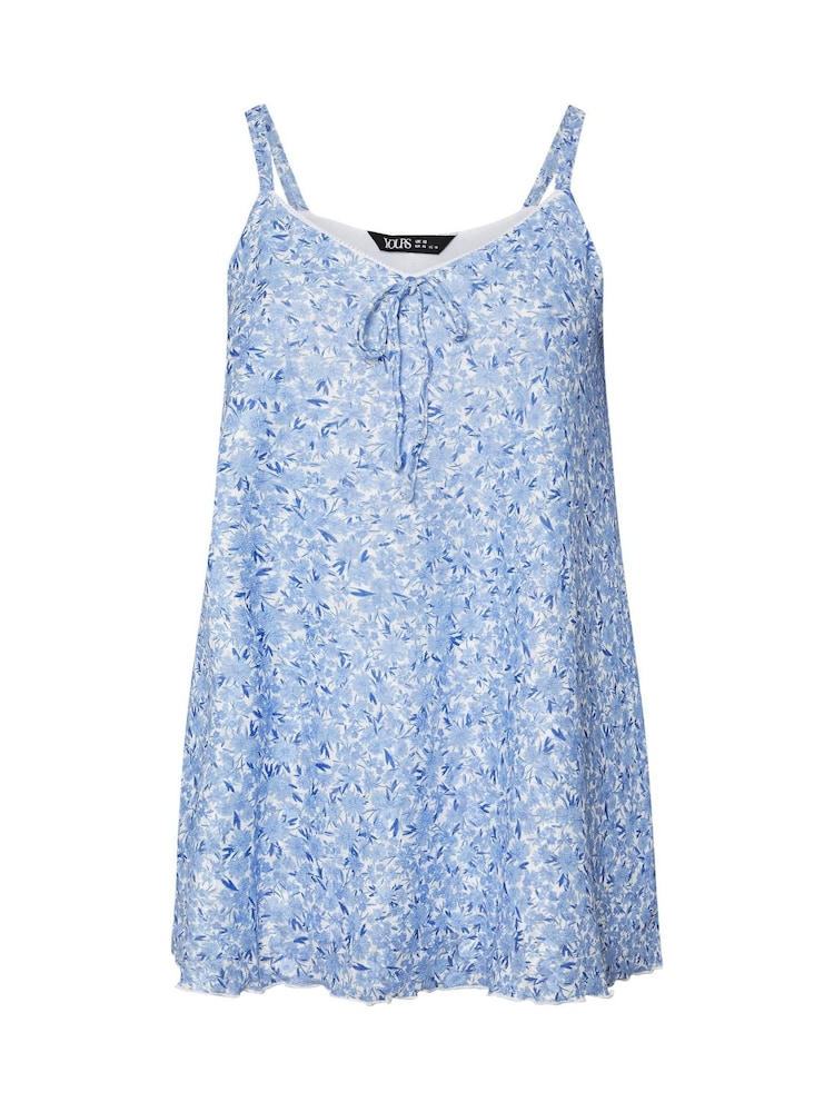 Yours Curve Blue Pico Lace Cami Top - Image 5 of 5 Yours Curve Blue Pico Lace Cami Top - Image 5 of 5