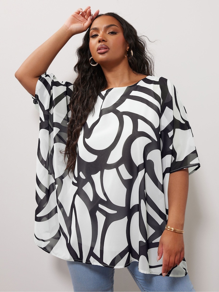 Yours Curve White London Cape Top - Image 1 of 5 Yours Curve White London Cape Top - Image 1 of 5