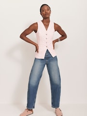 Mint Velvet Denim V-Neck Waistcoat - Imagen 3 de 8