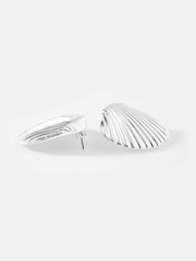 Mint Velvet Silver Tone Statement Shell Earrings - Image 3 of 5