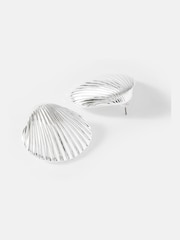 Mint Velvet Silver Tone Statement Shell Earrings - Image 4 of 5