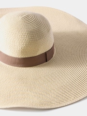 Mint Velvet Natural Straw Wide Brim Hat - Image 3 of 4