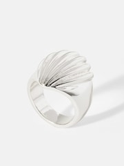 Mint Velvet Silver Tone Statement Shell Ring - Image 1 of 4