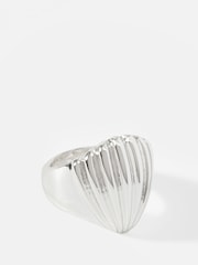 Mint Velvet Silver Tone Statement Shell Ring - Image 2 of 4