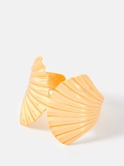 Mint Velvet Gold Tone Statement Shell Cuff Bracelet - Image 1 of 4