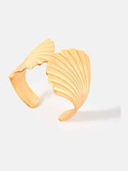 Mint Velvet Gold Tone Statement Shell Cuff Bracelet - Image 2 of 4