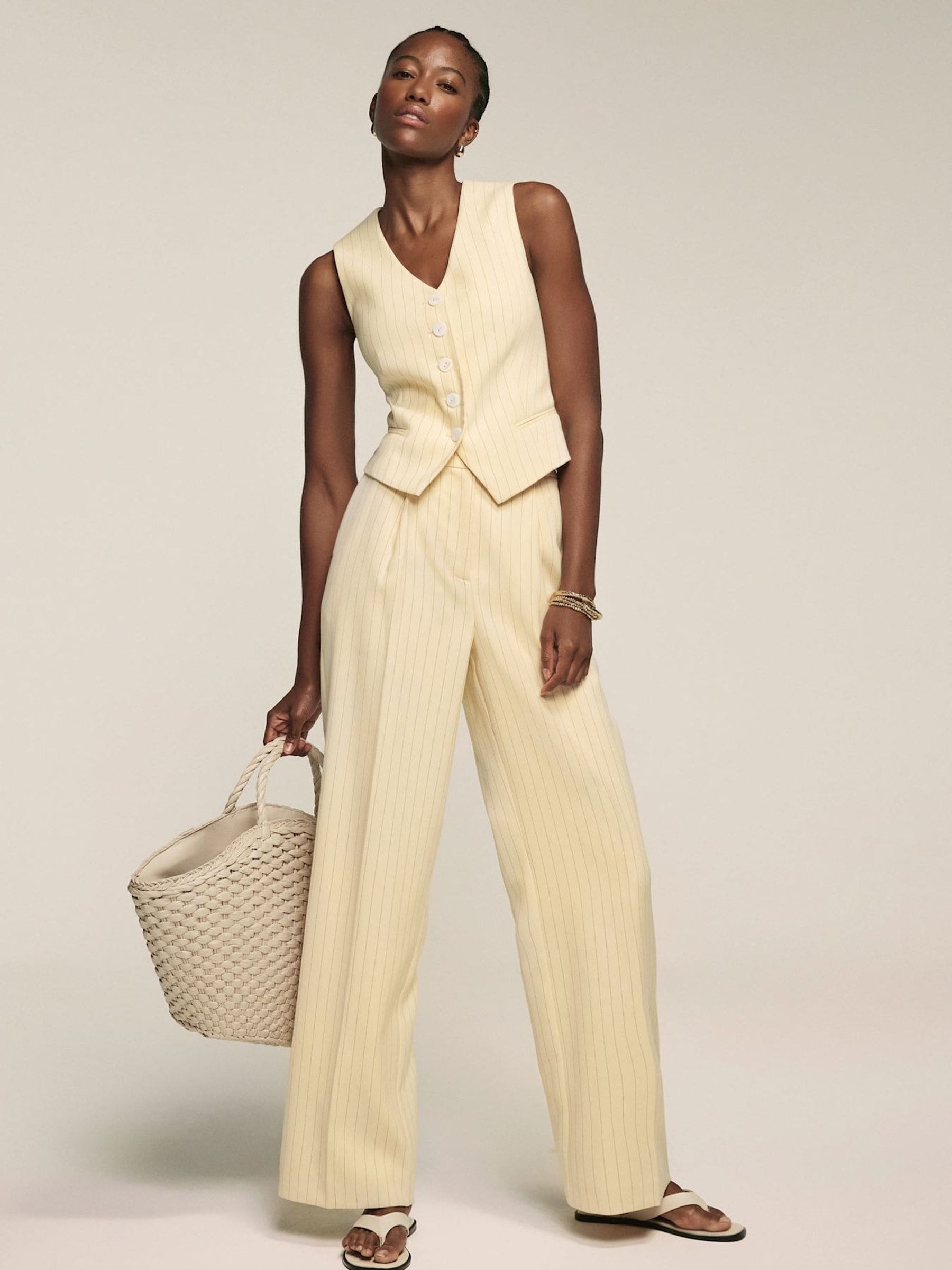 Buy Mint Velvet Yellow Pinstripe Waistcoat from Next USA