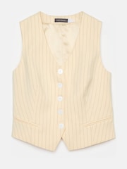 Mint Velvet Yellow Pinstripe Waistcoat - Image 7 of 8