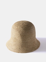 Mint Velvet Natural Raffia Bucket Hat - Image 3 of 3