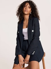 Mint Velvet Blue Blend Tailored Shorts - Image 4 of 7