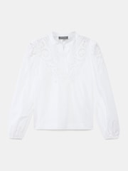 Mint Velvet White 100% Cotton Embroidered Blouse - Image 7 of 9