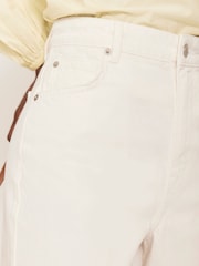 Mint Velvet White 100% Cotton Longline Denim Shorts - Image 4 of 7