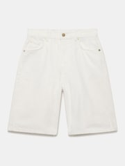 Mint Velvet White 100% Cotton Longline Denim Shorts - Image 6 of 7