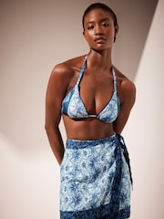 Mint Velvet Blue Printed Wrap Skort - Image 3 of 6