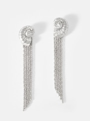 Mint Velvet Silver Tone Shell Drop Earrings - Image 1 of 10