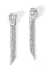 Mint Velvet Silver Tone Shell Drop Earrings - Image 3 of 10