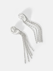 Mint Velvet Silver Tone Shell Drop Earrings - Image 4 of 10