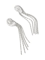 Mint Velvet Silver Tone Shell Drop Earrings - Image 5 of 10