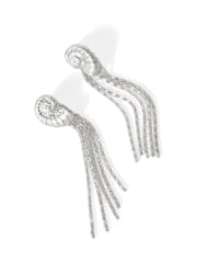 Mint Velvet Silver Tone Shell Drop Earrings - Image 6 of 10