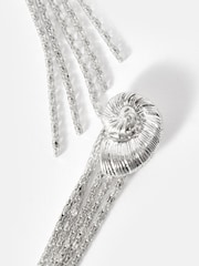 Mint Velvet Silver Tone Shell Drop Earrings - Image 8 of 10
