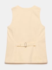 Mint Velvet Yellow Denim V-Neck Waistcoat - Image 8 of 9