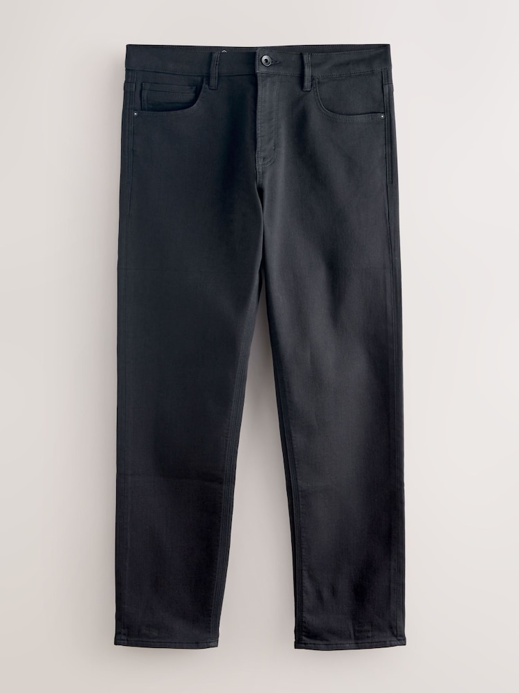 Black Straight Fit Comfort Stretch Jeans - Image 1 of 3 Black Straight Fit Comfort Stretch Jeans - Image 1 of 3