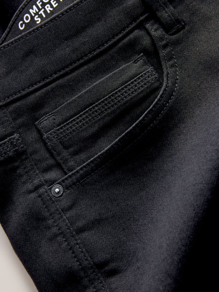 Black Straight Fit Comfort Stretch Jeans - Image 2 of 3 Black Straight Fit Comfort Stretch Jeans - Image 2 of 3