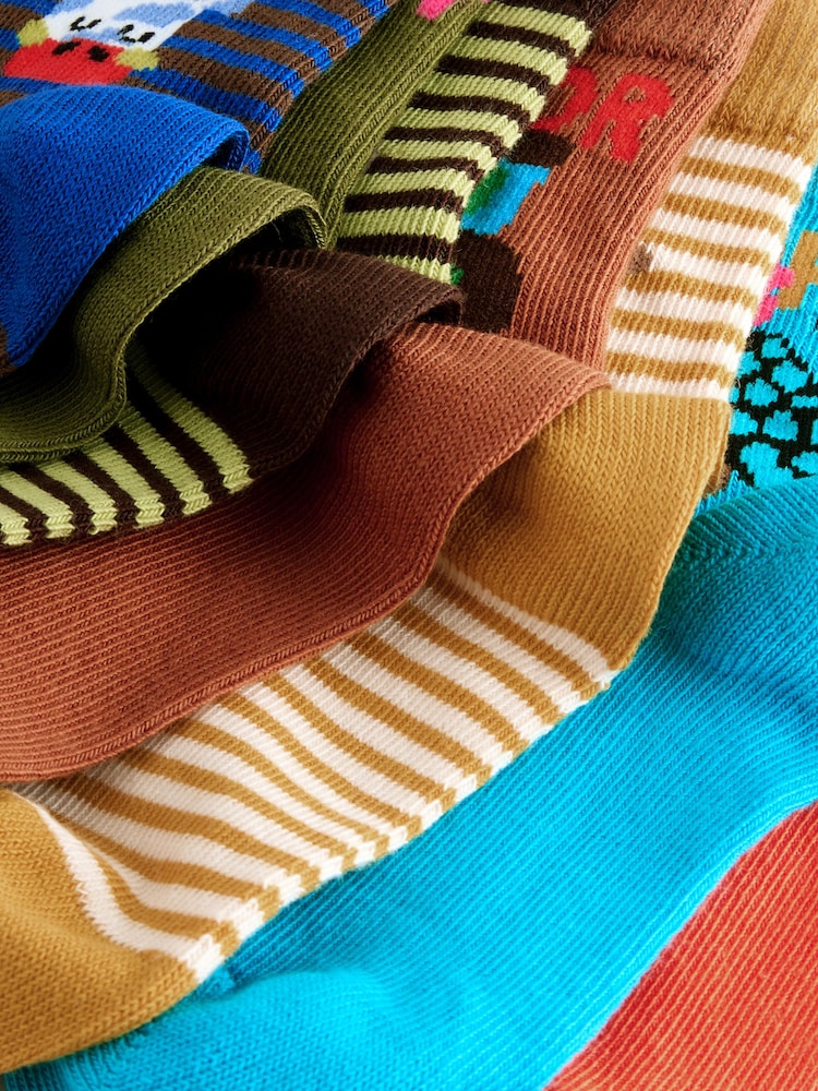 Multi Bright Characters Cotton Rich Socks 7 Pack - Image 2 of 3