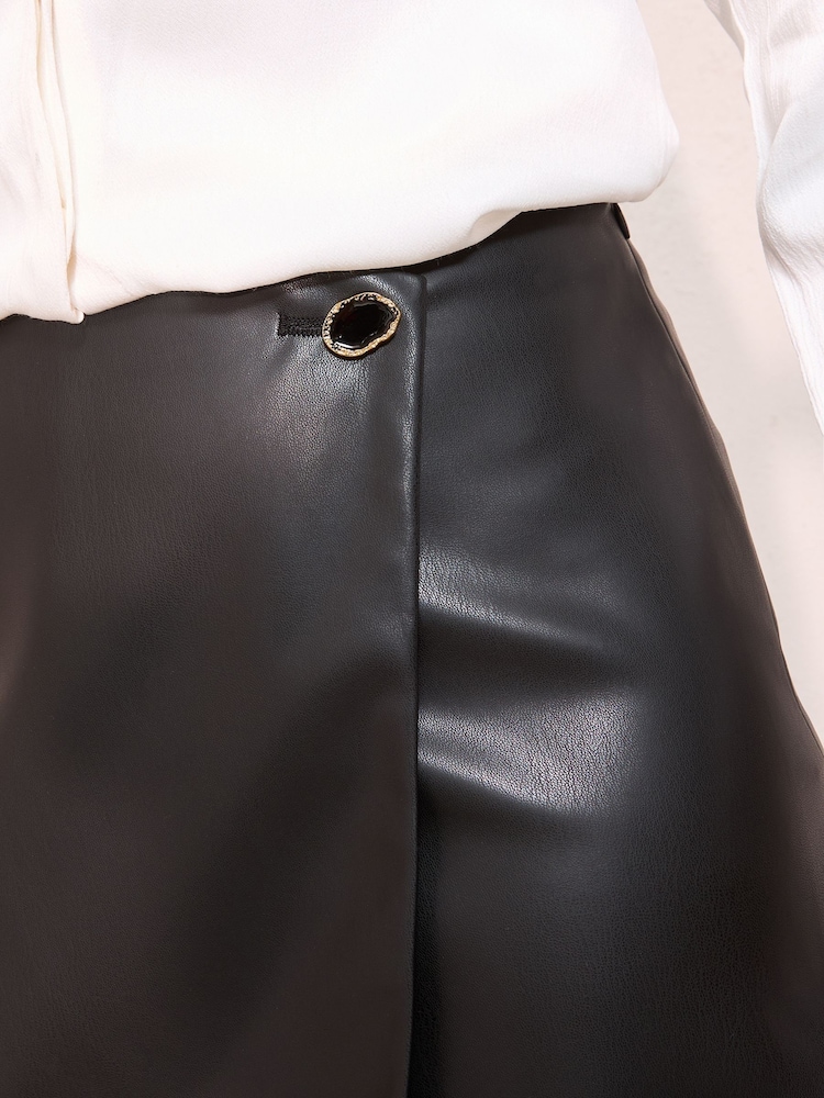 Friends Like These Black Faux Leather Skort - Image 2 of 5
