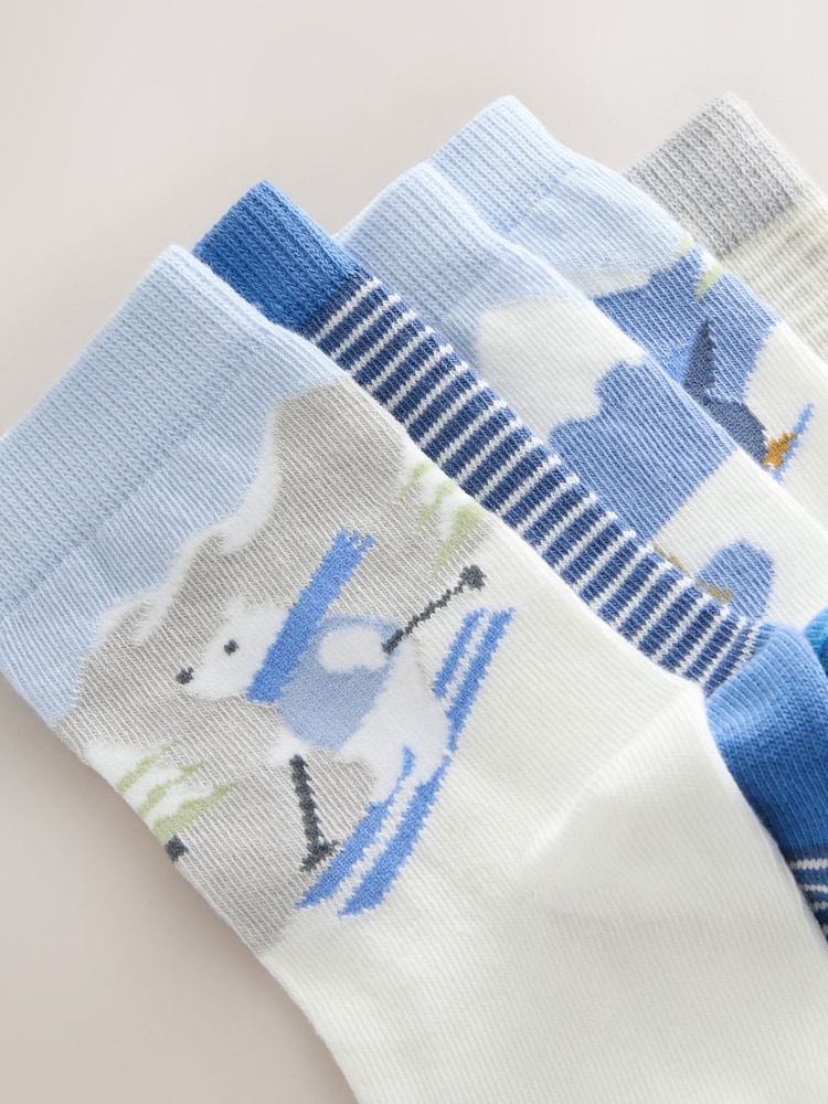 modra - Christmas Cotton Rich Socks 5 Pack - Slika 2 iz 3