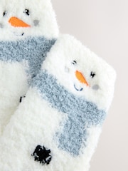 Bela s snežakom - Božič udobnih nogavic 1 Komplet - Slika 2 iz 3